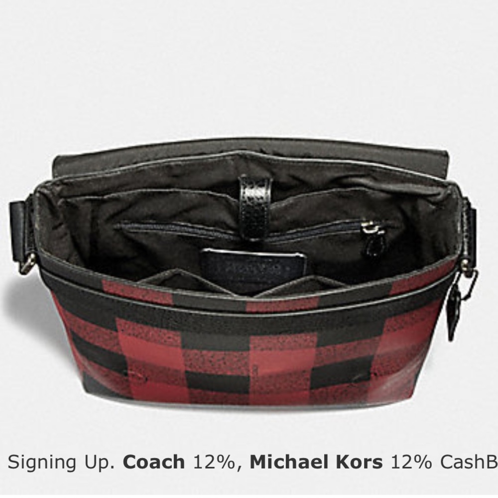 Coach Charlie red plaid messenger bag - Picture 2 of 3